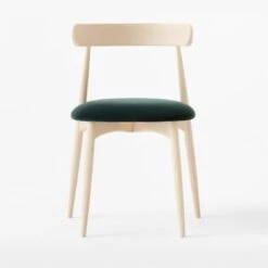 Crown Blue/Green Velvet And Wood Dining Chair -Home Furnishings Store CrownWoodNVelvetChairSOSSF22