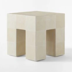 Cubo Ceramic Outdoor Accent Table -Home Furnishings Store CuboCrmcSideTable3QSSS22