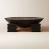 Dome Round Ebonized Oak Wood Coffee Table -Home Furnishings Store DomeBlkOakCoffeeTableSHF23