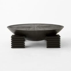 Dome Round Ebonized Oak Wood Coffee Table 17 Dome Round Ebonized Oak Wood Coffee Table -Home Furnishings Store DomeBlkOakCoffeeTableSOSSF23