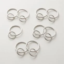 Polished Nickel Curtain Rings Set Of 9