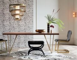 Distressed Faux Zebra Hide Area Rug 5'x8' -Home Furnishings Store DylanBrassDiningTableFB20