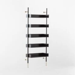 Effie Black Oak Wall Mount Bookshelf -Home Furnishings Store EffieEbonizedOakBookcase3QSSF22
