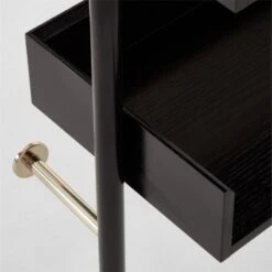 Effie Black Oak Wall Mount Bookshelf -Home Furnishings Store EffieEbonizedOakBookcaseAVSSF22