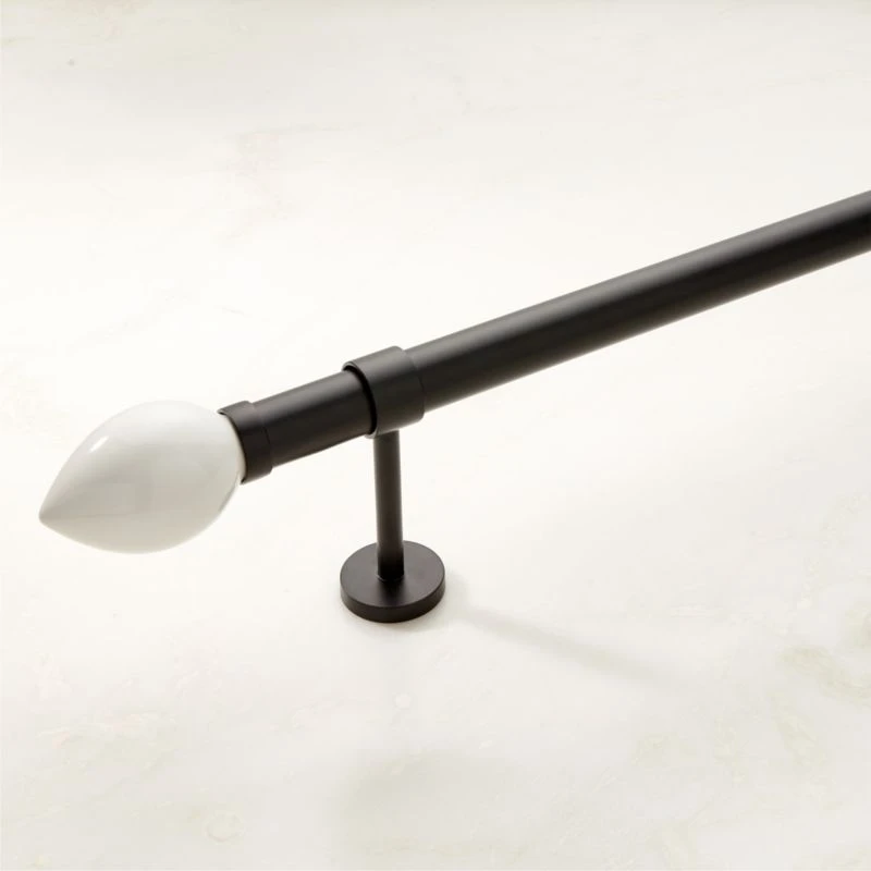 Ela Matte Black Adjustable Curtain Rod 28''-48" 3 Ela Matte Black Adjustable Curtain Rod 28''-48"