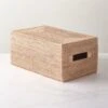 Emme Rectangular Handwoven Natural Rattan Storage Basket -Home Furnishings Store EmmeBoxwLidNatRectSHF22