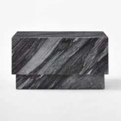 Enyo Square Grey Marble Side Table -Home Furnishings Store EnyoGryMblSideTableSDSSS23