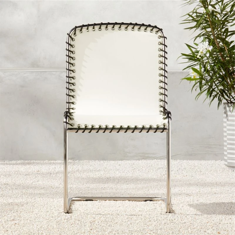 Enzo Natural Sunbrella ® Outdoor Armless Sling Chair Set Of 4 3 Enzo Natural Sunbrella ® Outdoor Armless Sling Chair Set Of 4