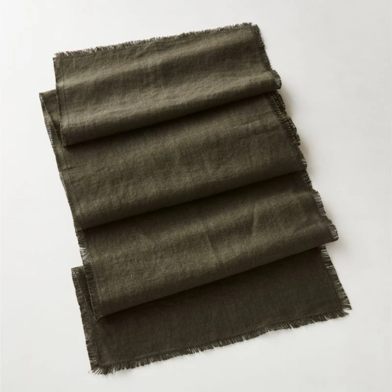 Eria Linen Moss Green Table Runner 14"x90" 4 Eria Linen Moss Green Table Runner 14"x90" - Image 2