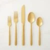 20-Piece Essence Brushed Champagne Gold Flatware Set -Home Furnishings Store EssenceBdChGdFltwr20PcSSHS22