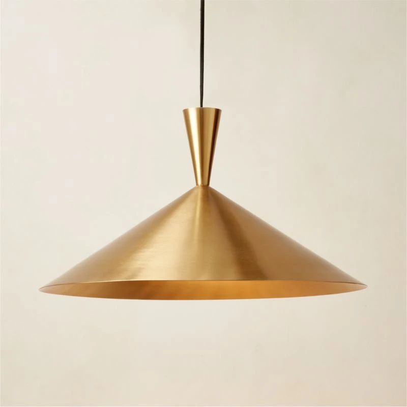 Exposior Polished Brass Pendant Light Model 018 16.75" 4 Exposior Polished Brass Pendant Light Model 018 16.75" - Image 2