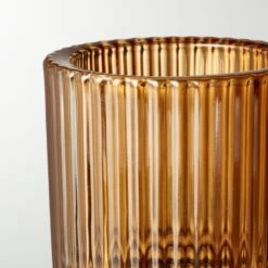 Ezra Amber Glass Tealight Candle Holders Set Of 6 10 Ezra Amber Glass Tealight Candle Holders Set Of 6 -Home Furnishings Store EzraAmberTealightHolderAVSHF21