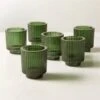 Ezra Green Glass Tealight Candle Holders Set Of 6 -Home Furnishings Store EzraGreenTealightHolderS6SHF23
