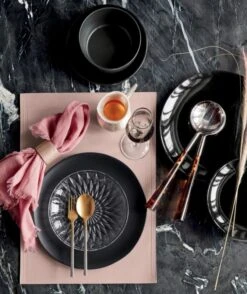 Daphne Glass Appetizer Plate Set Of 8 -Home Furnishings Store FauxLeatherPinkPlacematJN19