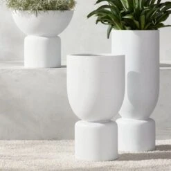 Flatform White Cement Indoor/Outdoor Planter Set Of 3
