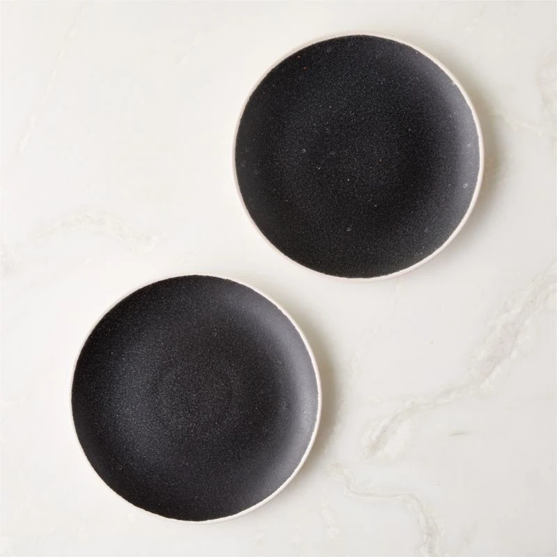Fynn Black And White Salad Plate With Reactive Glaze 4 Fynn Black And White Salad Plate With Reactive Glaze - Image 2