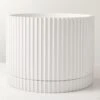 Fold White Cement Indoor Planter With Tray XL -Home Furnishings Store FoldWtXLCmntPlanterWTraySHF22