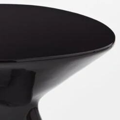 Forcella High-Gloss Black Cement Side Table -Home Furnishings Store ForcellaBlkHiGlsSdTableAVSSS22