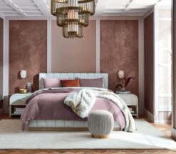 Forte Channeled White Queen Bed -Home Furnishings Store ForteQueenBedMauveWashedJL19