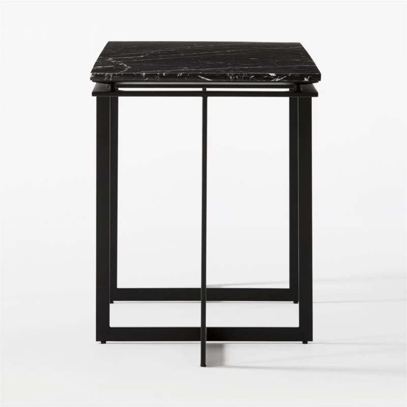 Fullerton Black Metal Desk With Black Marble Top 6 Fullerton Black Metal Desk With Black Marble Top - Image 4
