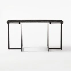 Fullerton Black Metal Desk With Black Marble Top 10 Fullerton Black Metal Desk With Black Marble Top -Home Furnishings Store FullertonModBkDskWTwoLegsSOF20