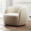 Gwyneth Ivory Boucle Swivel Chair Set Of 2 2 Gwyneth Ivory Boucle Swivel Chair Set Of 2 -Home Furnishings Store GPGwynethBclChrBlcWhtSHF18 1x1