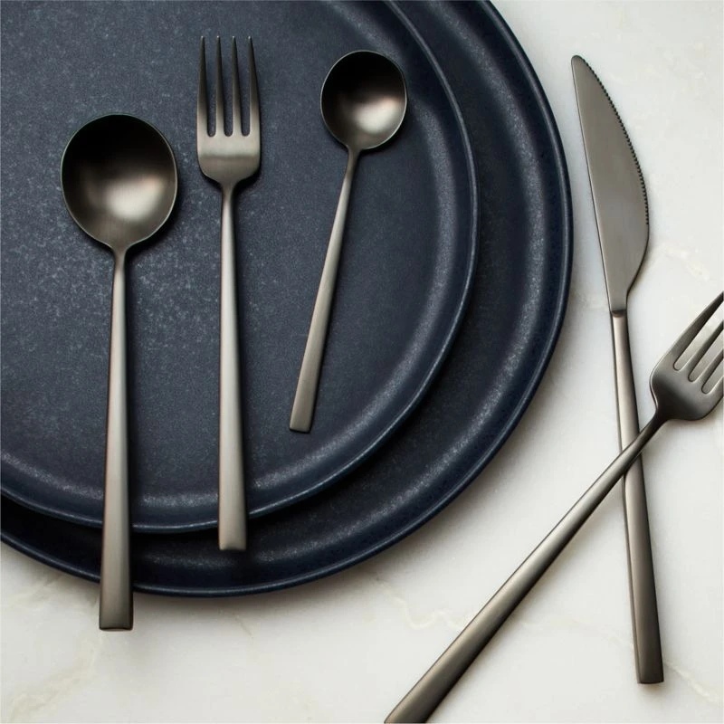 Galileo 5-Piece Brushed Black Flatware Set 4 Galileo 5-Piece Brushed Black Flatware Set - Image 2