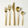 Galileo 5-Piece Brushed Gold Flatware Set -Home Furnishings Store GalileoGold5PcPlcStSHF23