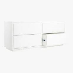 Gallery Low 4-Drawer White Dresser 14 Gallery Low 4-Drawer White Dresser -Home Furnishings Store GalleryLowDrssrWhite3QAVS19