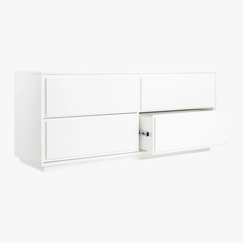 Gallery Low 4-Drawer White Dresser 7 Gallery Low 4-Drawer White Dresser - Image 5