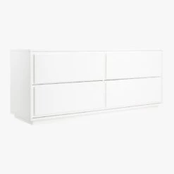Gallery Low 4-Drawer White Dresser 13 Gallery Low 4-Drawer White Dresser -Home Furnishings Store GalleryLowDrssrWhite3QS19