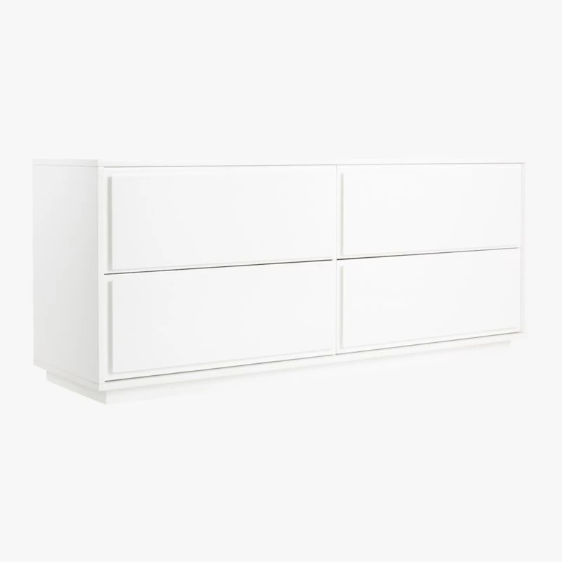 Gallery Low 4-Drawer White Dresser 6 Gallery Low 4-Drawer White Dresser - Image 4