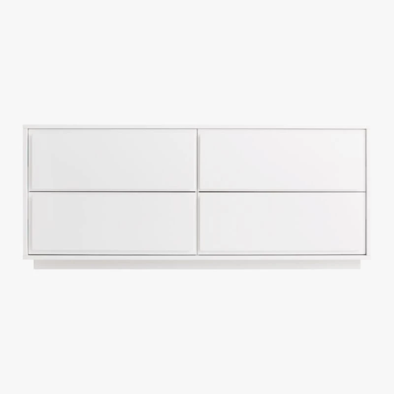 Gallery Low 4-Drawer White Dresser 5 Gallery Low 4-Drawer White Dresser - Image 3