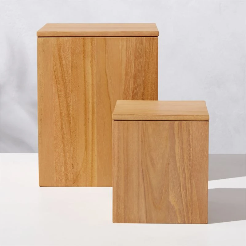 Giacomo Square Teak Storage Box Small 4 Giacomo Square Teak Storage Box Small - Image 2