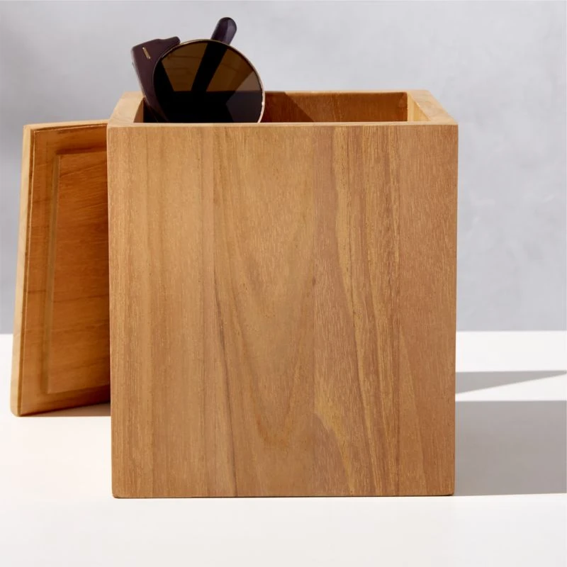Giacomo Square Teak Storage Box Small 6 Giacomo Square Teak Storage Box Small - Image 4