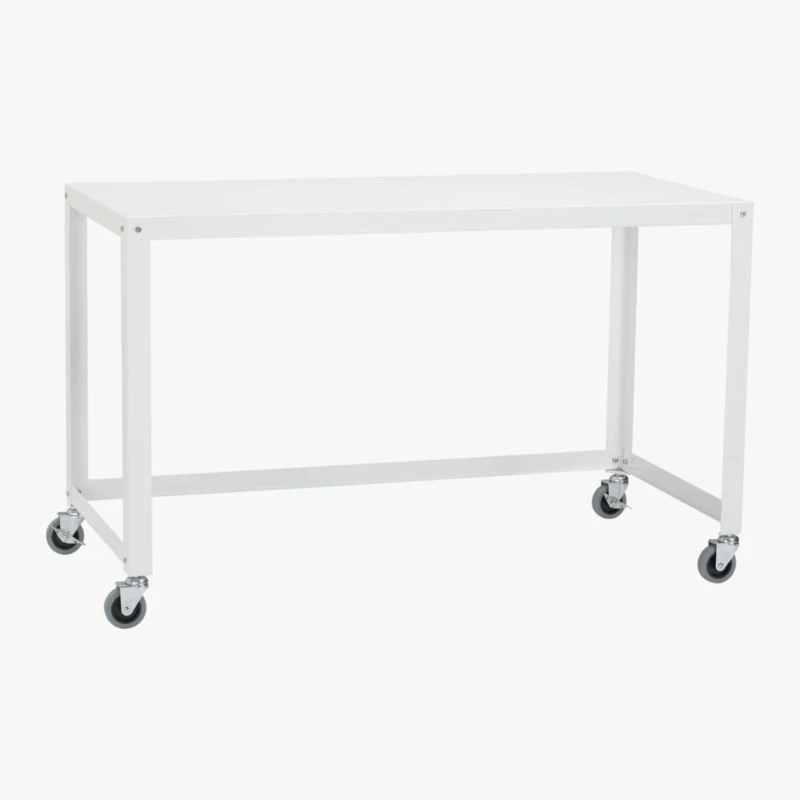 Go-Cart White Metal Desk On Wheels 6 Go-Cart White Metal Desk On Wheels - Image 4