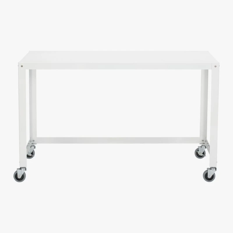 Go-Cart White Metal Desk On Wheels 5 Go-Cart White Metal Desk On Wheels - Image 3