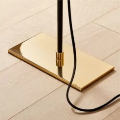 Greco Polished Brass And Black Foor Lamp -Home Furnishings Store GrecoMtBkNPdBrsFloorLampAVSHF22