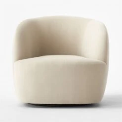 Gwyneth Warm White Velvet Swivel Chair -Home Furnishings Store GwynethCreamVlvtChairSOSSS23