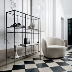Euclidean Black Metal Etagere -Home Furnishings Store GwynethIvoryBoucleChairJN21 1x1 1