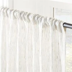 Harlow Striped Linen-Blend Sheer Window Curtain Panel 48"x84" -Home Furnishings Store HarlowLnNCtnStpCtnPl96inAV2SHF22
