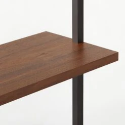 Helix Walnut Wood Wall Mount Bookshelf 70'' -Home Furnishings Store Helix96inWalnutBookcaseAVSSS21 1