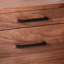 Helix 70" Walnut Bookcase With 2 Drawers -Home Furnishings Store HelixShortShlf2DrwWalnutAVS20