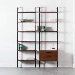 Helix 96" Walnut Bookcase With 2 Drawers -Home Furnishings Store HelixTallBookcaseN2DrawerFHS20 1x1