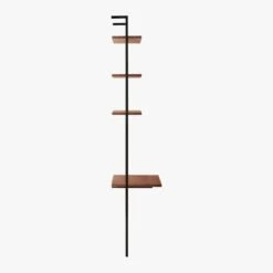 Helix Walnut Wood Wall Mount Desk With Shelves 96'' -Home Furnishings Store HelixTallDeskWalnutSDS20