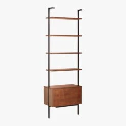 Helix 96" Walnut Bookcase With 2 Drawers -Home Furnishings Store HelixTallShlf2DrwWalnut3QBS20
