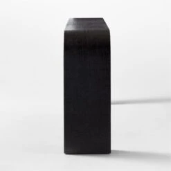 Horseshoe Black Lacquered Linen Console Table 80'' -Home Furnishings Store HorseshoeBkLqdLn80inCnslSDSSF21