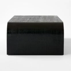 Horseshoe Black Laquered Linen 60" Coffee Table -Home Furnishings Store HorseshoeBkLqdLnRctCffTblSDSSF21