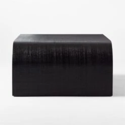 Horseshoe Black Laquered Linen 46" Coffee Table 10 Horseshoe Black Laquered Linen 46" Coffee Table -Home Furnishings Store HorseshoeBkLqdLnSqCffTblSDSSF21