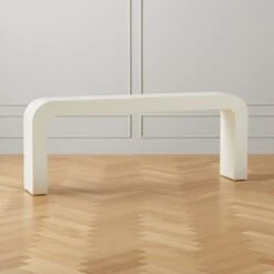 Horseshoe Ivory Lacquered Linen Console Table 80'' 12 Horseshoe Ivory Lacquered Linen Console Table 80'' -Home Furnishings Store HorseshoeIvLqdLnLgCnslTblAVSHF20 1x1